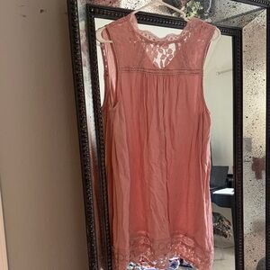 Xhilaration Pink Lace Sleeveless Dress